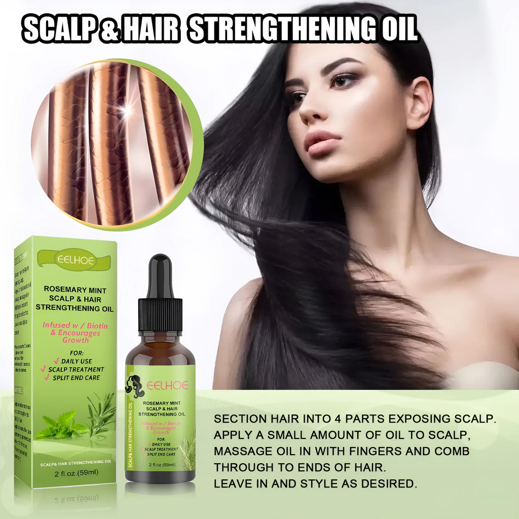 59ml bottle of rosemary mint hair growth fluid for scalp treatment and hair repair.