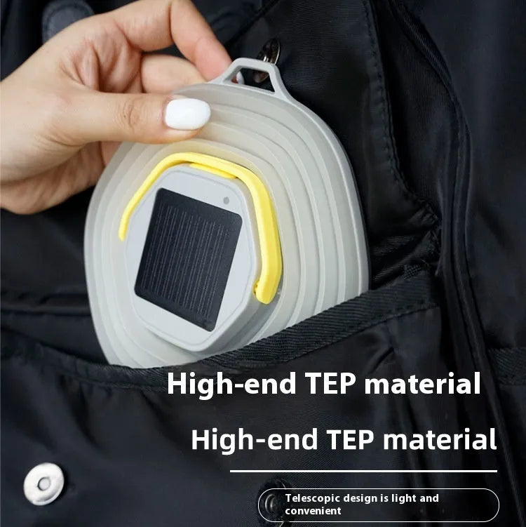 White portable camping lamp with large capacity and single-key cycle switch for tent and outdoor lighting