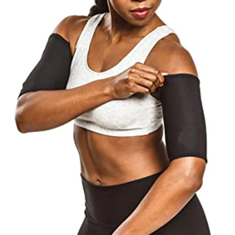 Sports arm sweatband in blue, silver, black and yellow, or black and red colour options