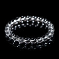 Natural white crystal bead bracelet with round beads on a single strand, geometric unisex design.