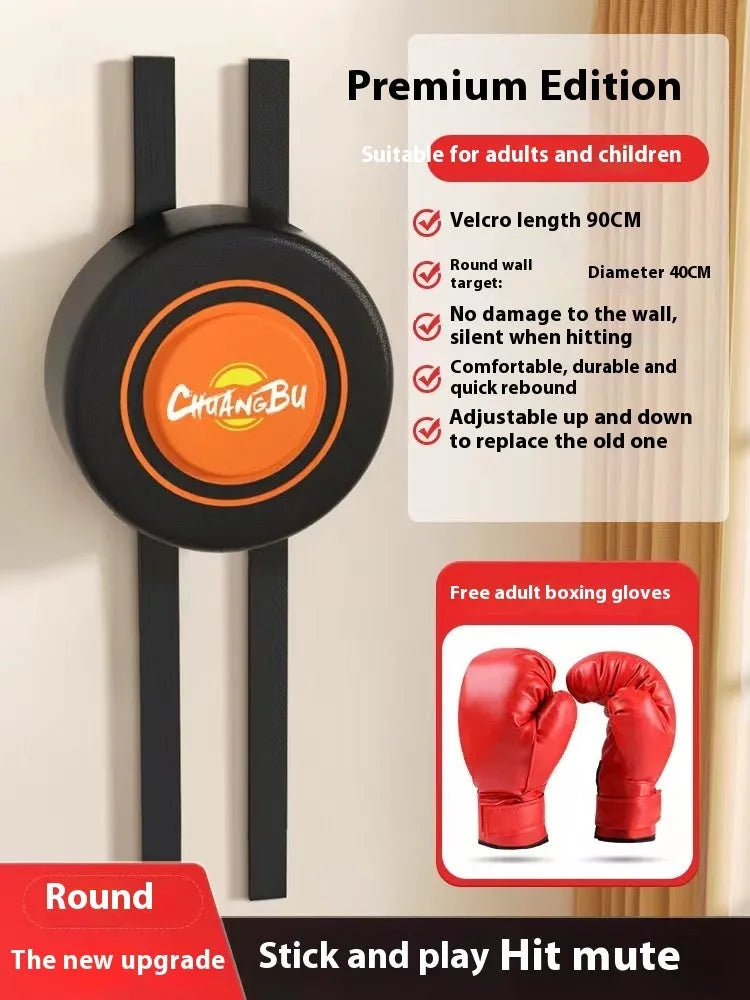 Wall-mounted PU boxing sandbag target in round and square designs for home training