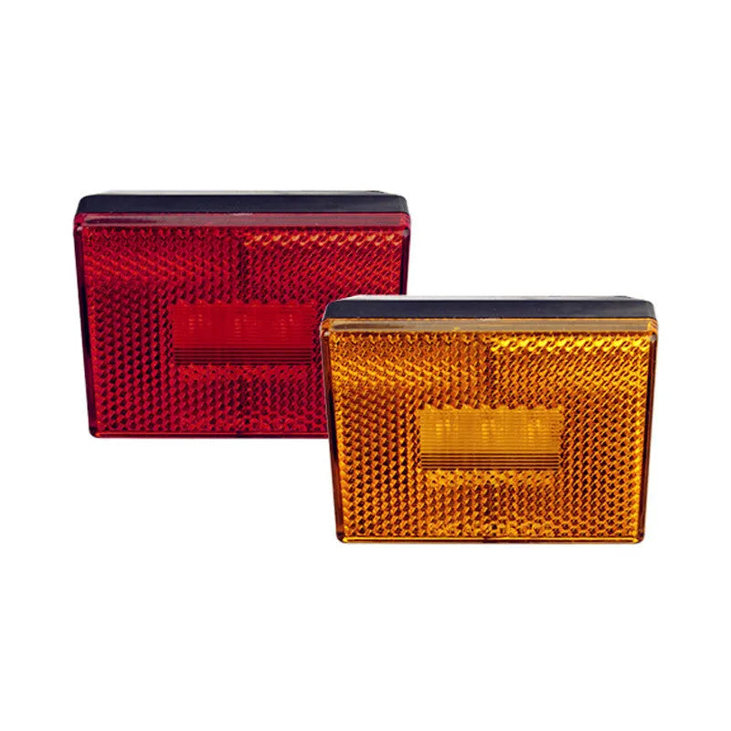Red and yellow LED trailer side clearance lamp with 19cm wire