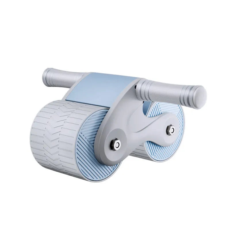 Abdominal muscle wheel roller in black blue with knee pad and mobile phone bracket for home fitness