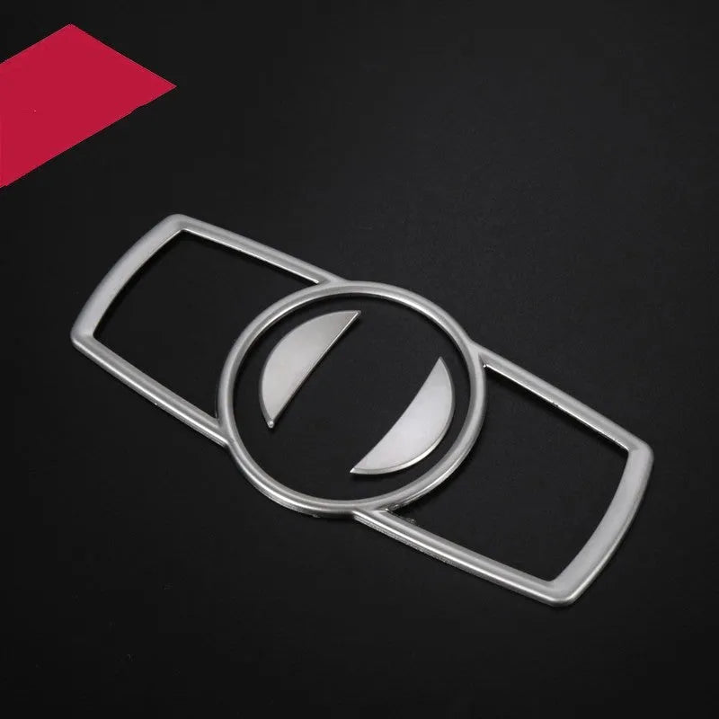 Silver BMW 5 Series headlight switch frame decorative sticker