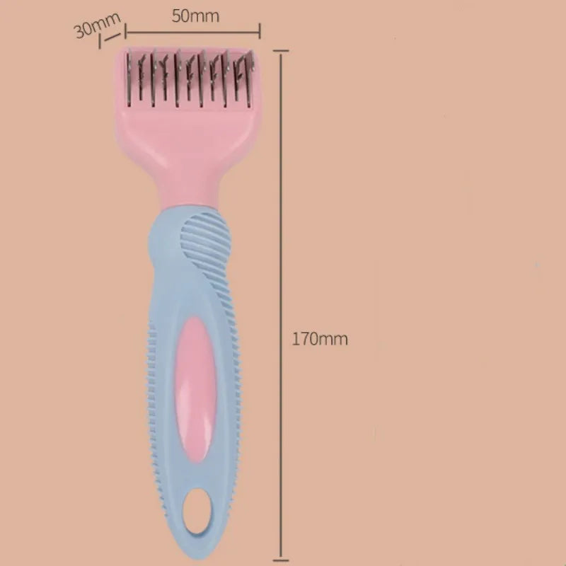 4-in-1 stainless steel pet grooming comb for dogs and cats with deshedding, massage, and combing functions