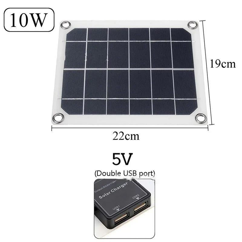 Polysilicon solar panel charger with dual USB ports for outdoor mobile phone and tablet charging