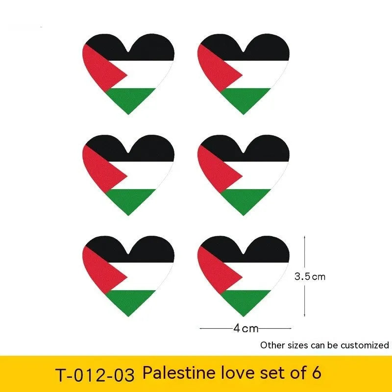 Palestinian flag car decal sticker made from PET vinyl on a car window.