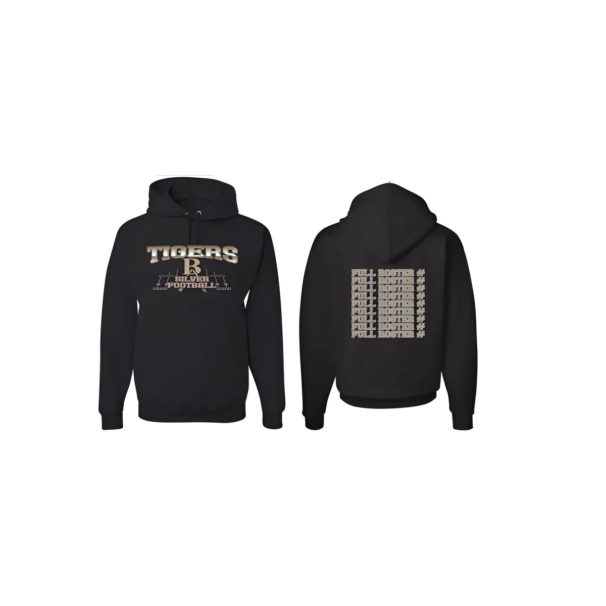 Black hoodie with drop-shoulder sleeves and no collar design in European and American sizing