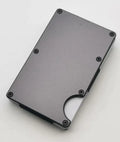 Carbon fibre credit card wallet in aluminium alloy grey with RFID protection