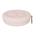 Portable dog bowl with main feeding compartment and side snack box in two-colour green option