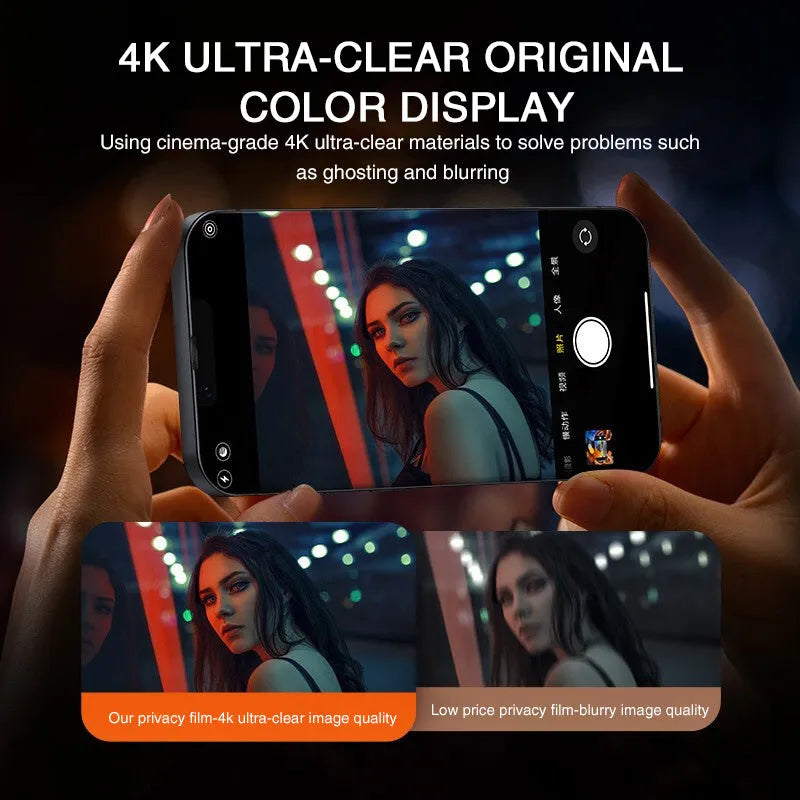 Tempered glass screen protector with anti-peeping technology for iPhone full screen protection