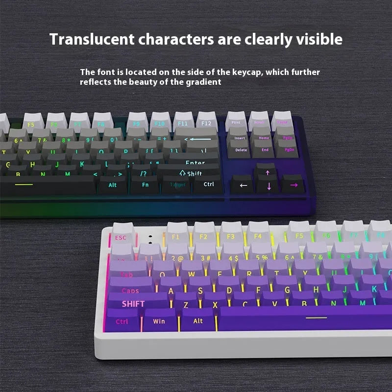 OEM height side-engraved 136-piece plastic key cap set for mechanical keyboards, 320x165x32mm, six colours
