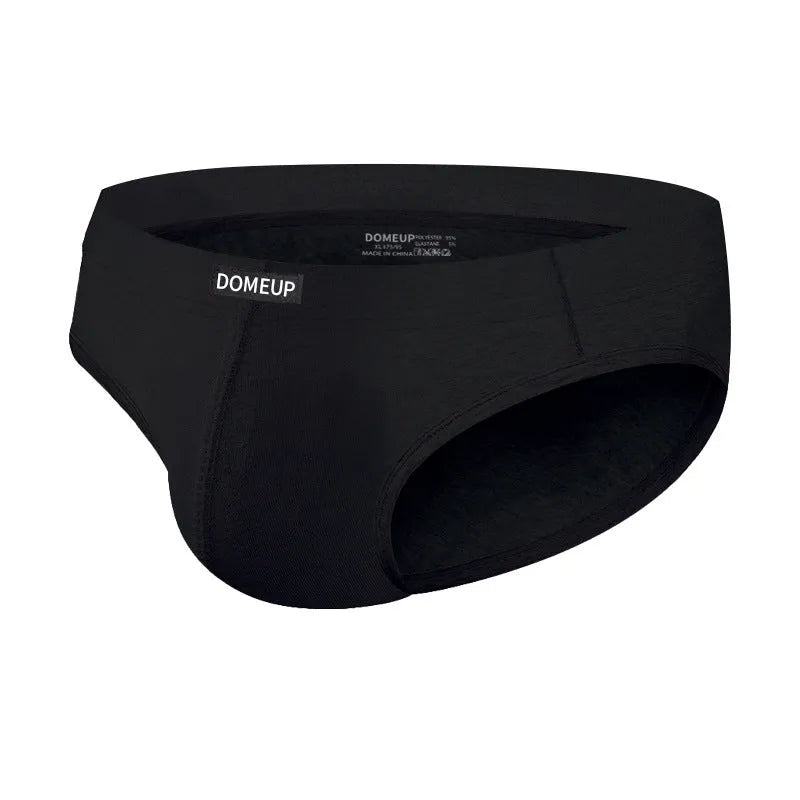 Men's solid colour seamless low-waist briefs on a white background.