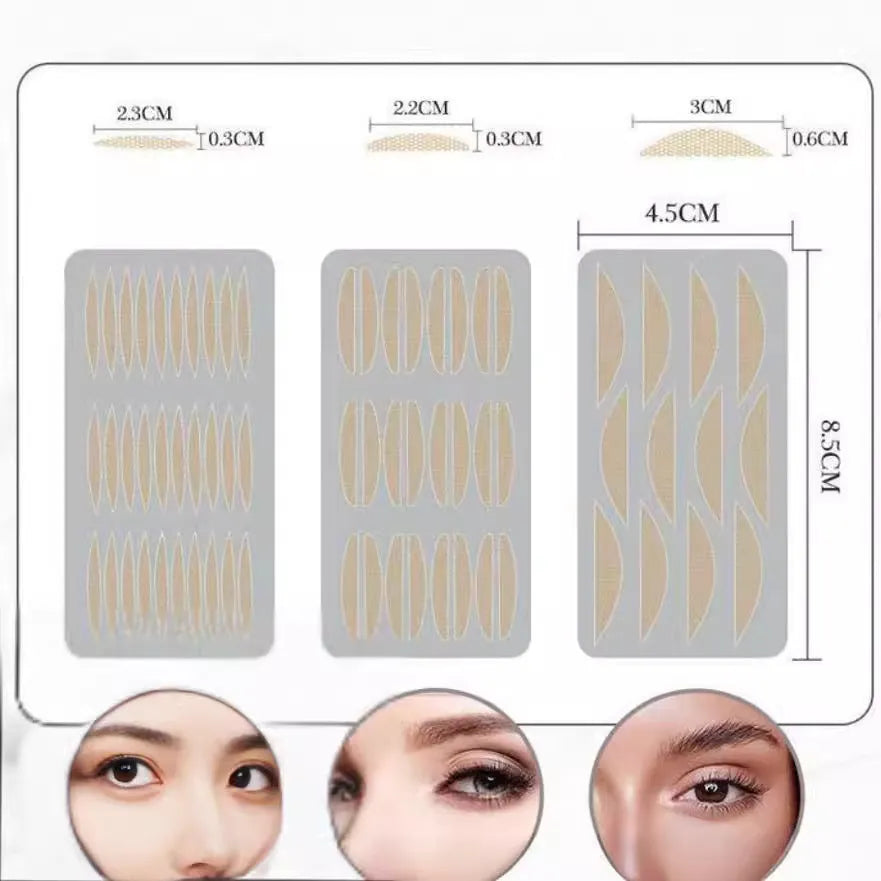 No glue eyelid sticker box with three size options: small, medium, and large