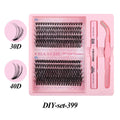DIY single cluster artificial fibre false eyelashes in natural thick mixed split type design