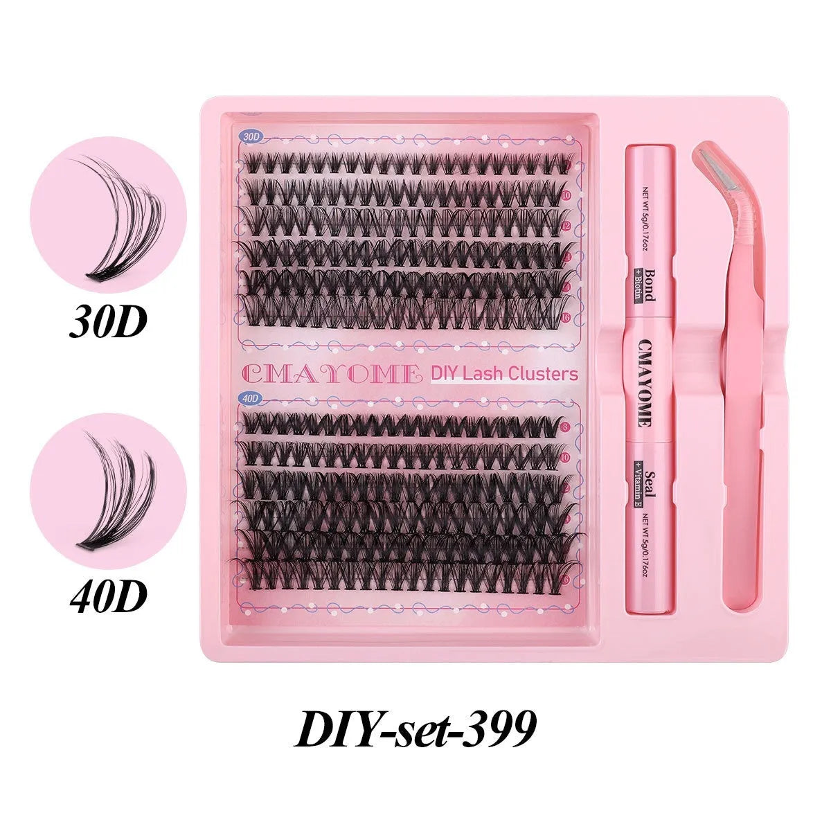 DIY single cluster artificial fibre false eyelashes in natural thick mixed split type design