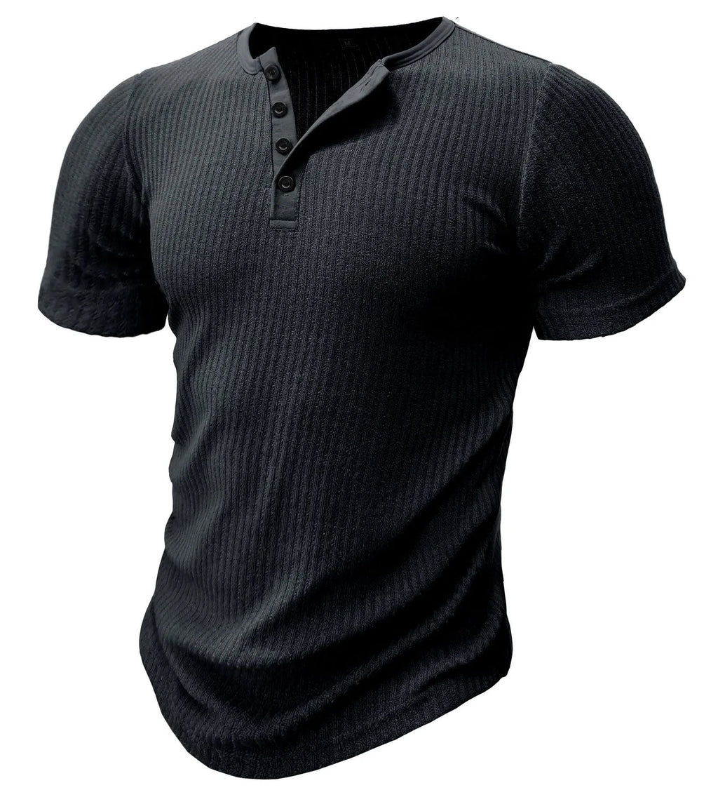Men's slim-fit sports t-shirt in polyester fabric showing solid colour options and athletic styling