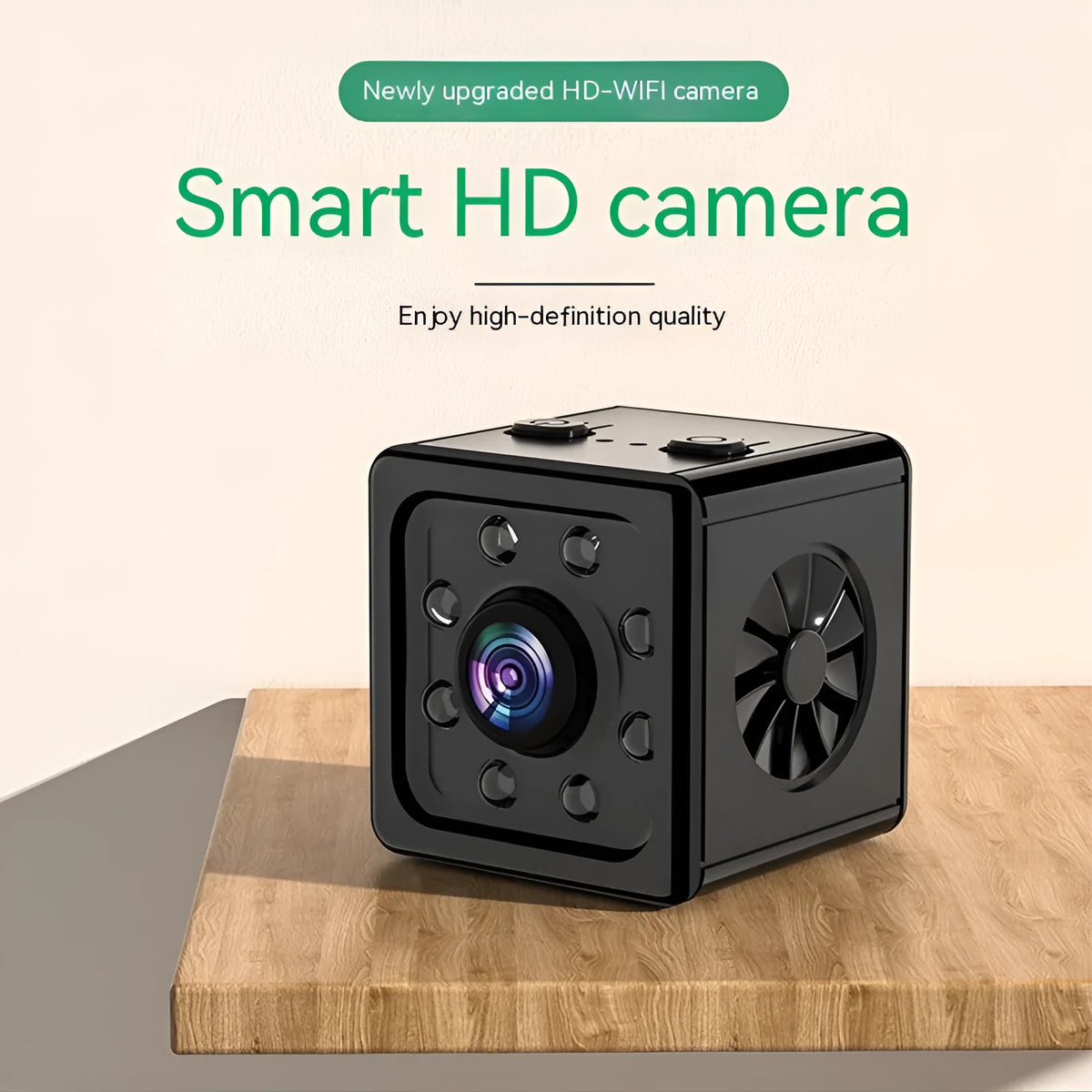 Black K13 HD sports action camera with cubic 26mm ABS body on a mounting bracket.