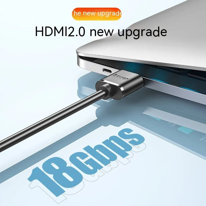 HDMI cable with gold-plated connectors available in multiple lengths for computer monitor connections