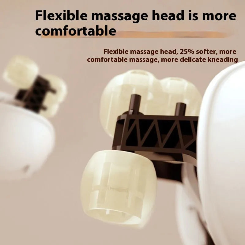 Blue rechargeable foldable electric neck and back massager with temperature adjustment