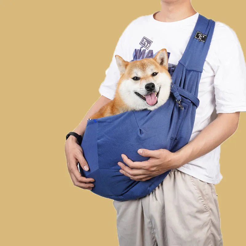 Large foldable cat backpack carrier with breathable mesh panels shown in a colour option.