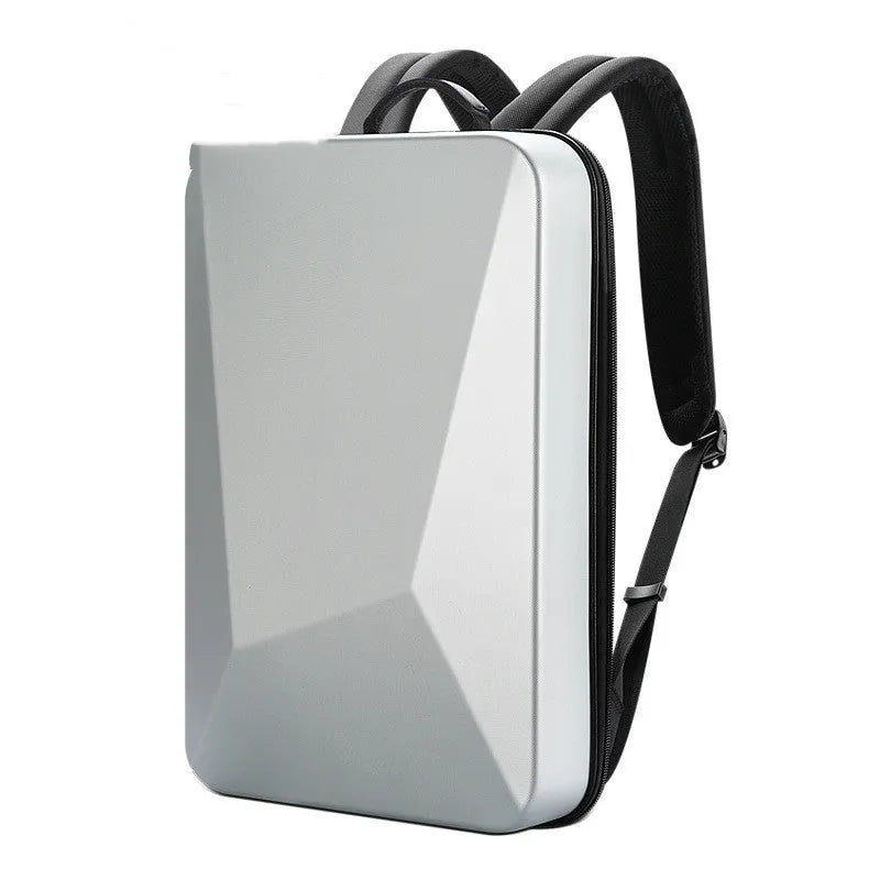 Hard shell gaming backpack with lockable opening and shoulder straps in black colour