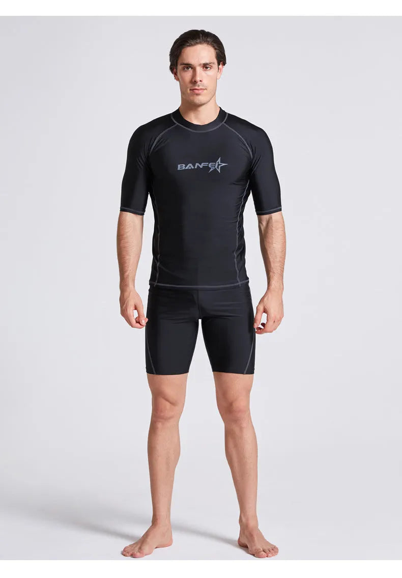 Men's quick-drying half sleeve swimsuit wetsuit for snorkelling and surfing