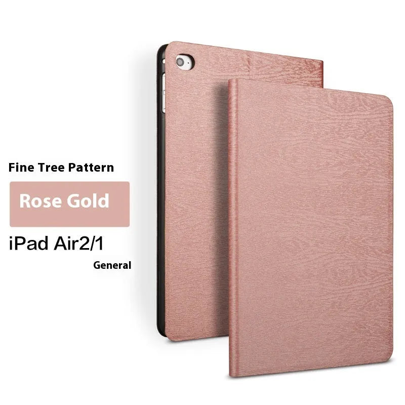 Sapphire blue imitation leather iPad protective cover with a built-in bracket stand.