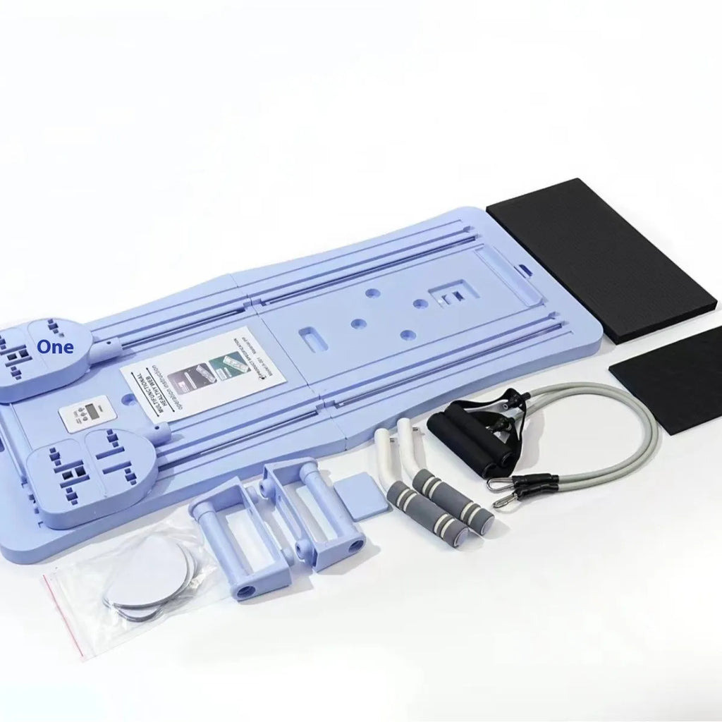 Foldable purple PP plastic belly panel fitness board for core training.