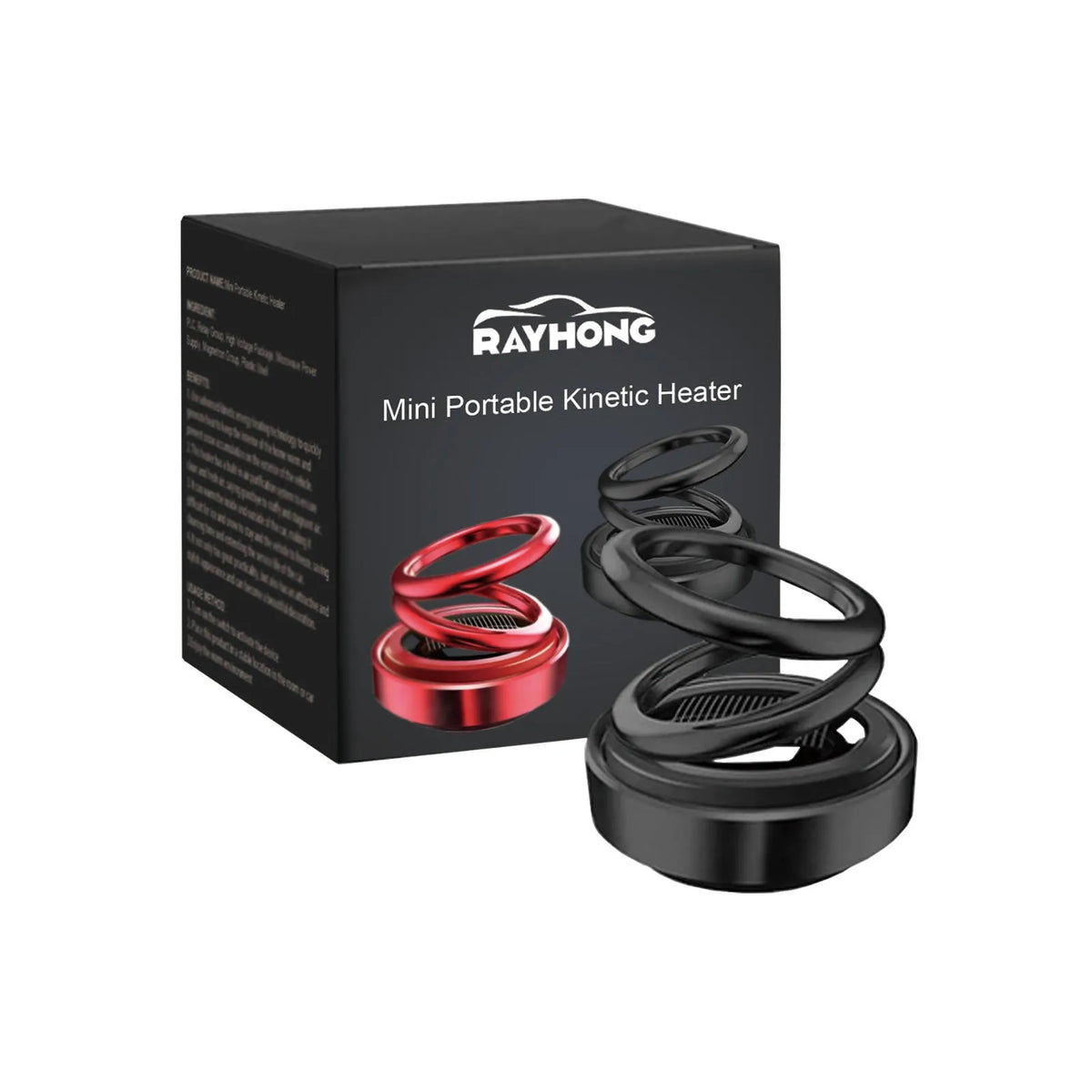 Portable miniature vibration radiator in black or red colours measuring 5.1 by 6 centimetres