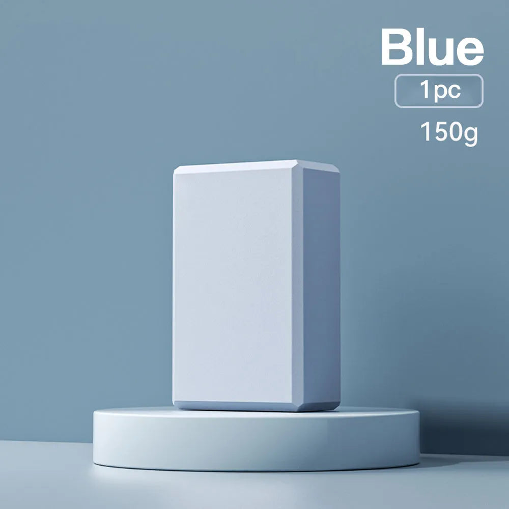 Solid colour EVA foam yoga block with hexagonal ridges for grip