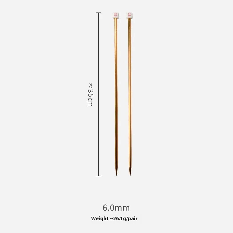 Set of lengthened crochet hooks in various sizes from 2.0mm to 10.0mm with protective end caps.