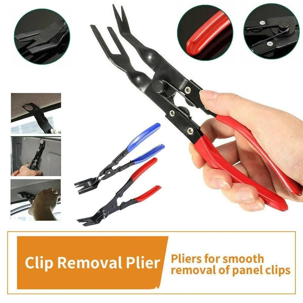 Blue 235mm car door panel removal pliers with forged steel construction