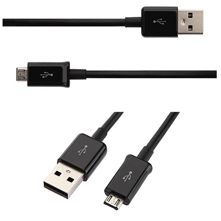 Android smartphone universal data cable with Micro USB connector, 1 metre length in black or white