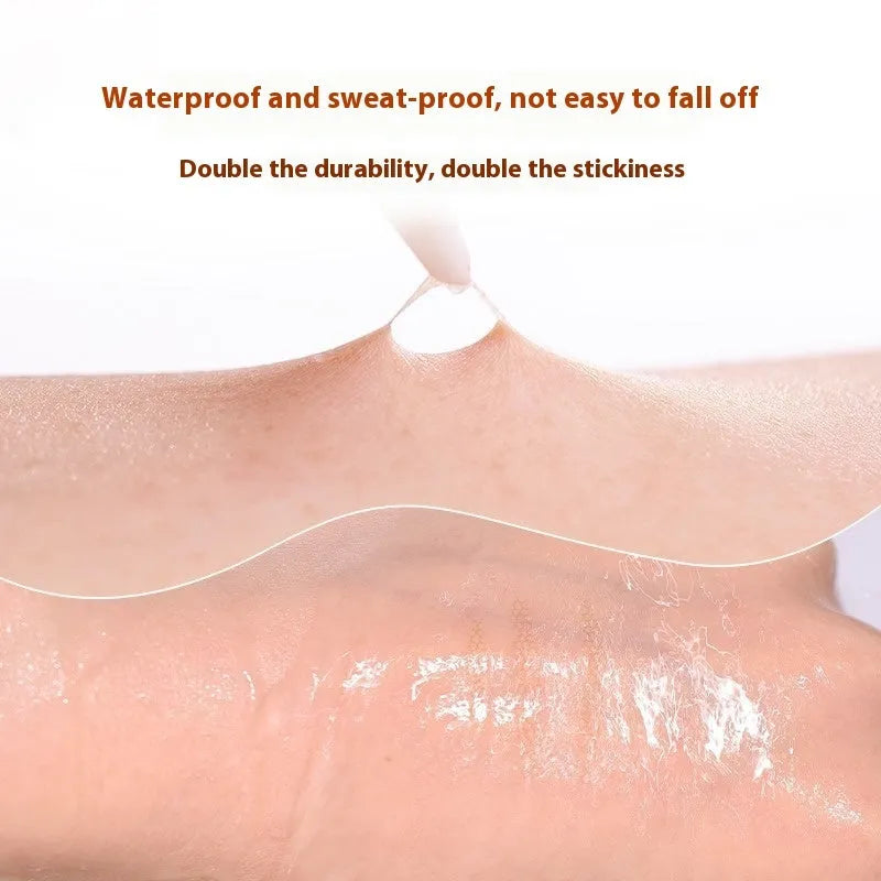Transparent double eyelid stickers in crescent and olive shapes on roll packaging
