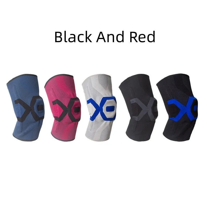 Men's silicone knee pads for running and cycling protection in various colours and sizes.