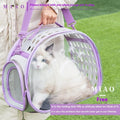 Hard EVA transparent space capsule cat backpack in large 42cm size with grass green colour option
