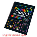 Large 26x19cm children's scratch art paper for colourful DIY scraping painting projects