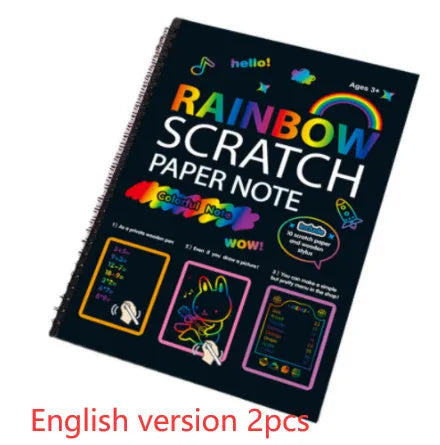 Large 26x19cm children's scratch art paper for colourful DIY scraping painting projects