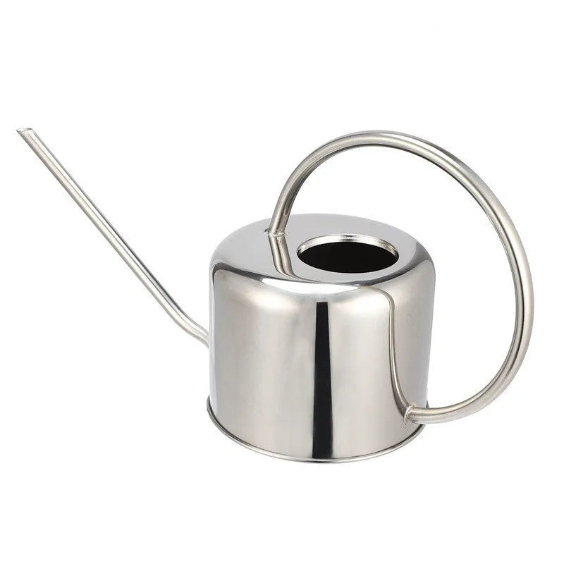 Stainless steel 2 litre watering can with long spout in black, gold, or silver finish