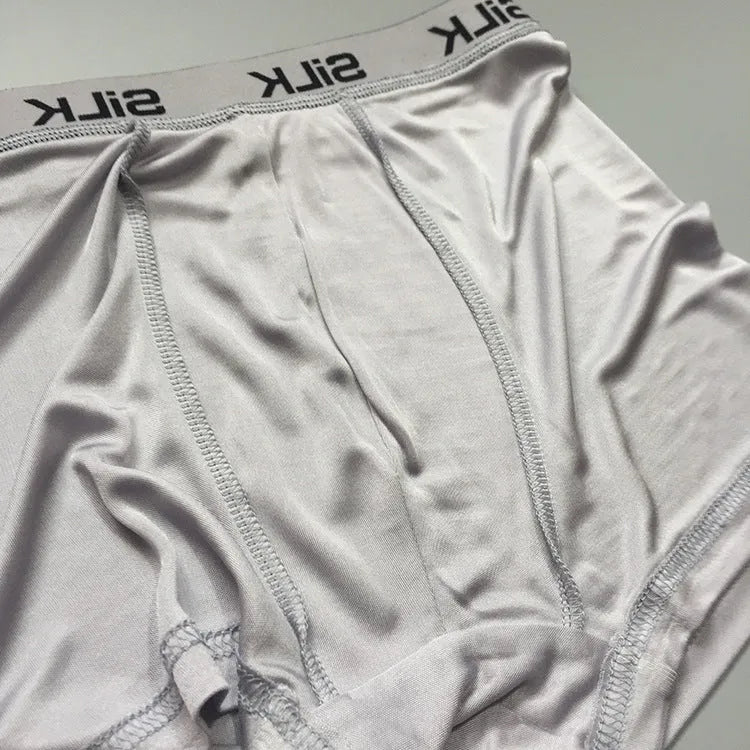 Men's silk loose fit shorts in navy blue colour with mid-waist design