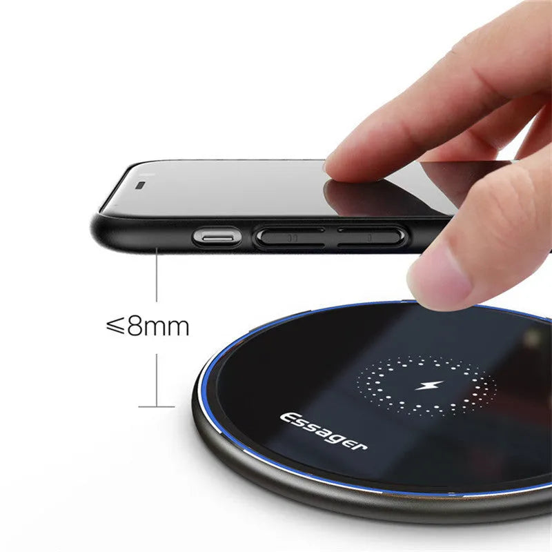 15W/10W Qi wireless charging pad for phones and headphones with LED indicator light