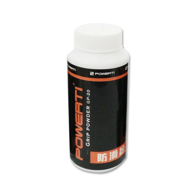 White magnesium carbonate anti-slip powder in container for sports grip.