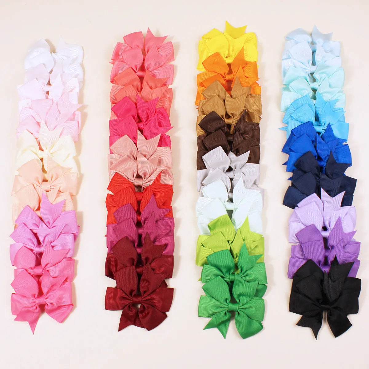 Handmade 3-inch grosgrain ribbon hair bows with alligator clips in multiple colours for baby girls and toddlers
