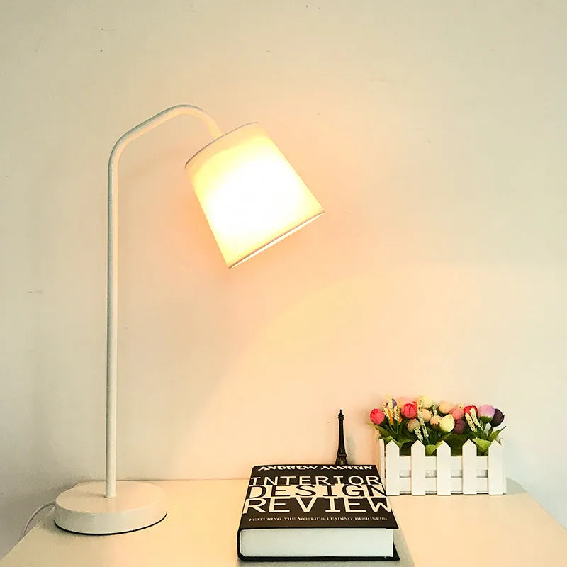 Nordic style eye protection table lamp with dimmer switch and LED lighting in multiple colour options