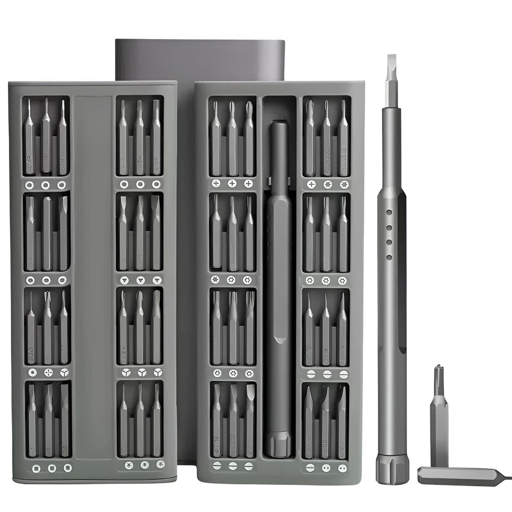 49-piece magnetic screwdriver set with cross and flathead bits for mobile phone disassembly