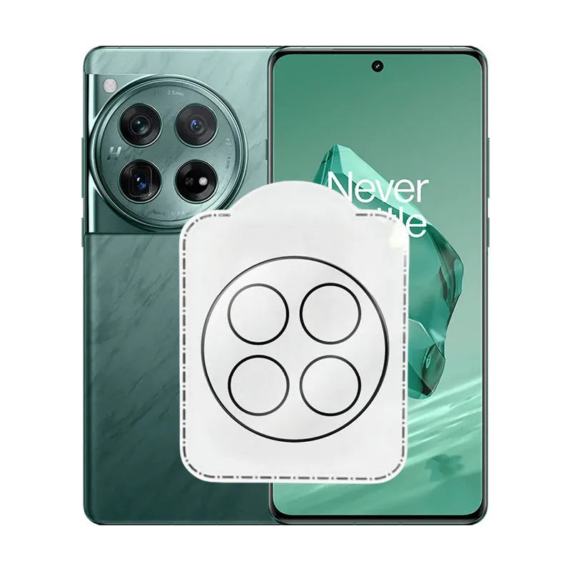 OnePlus compatible tempered glass lens protector with silk screen black ring and AR enhanced technology