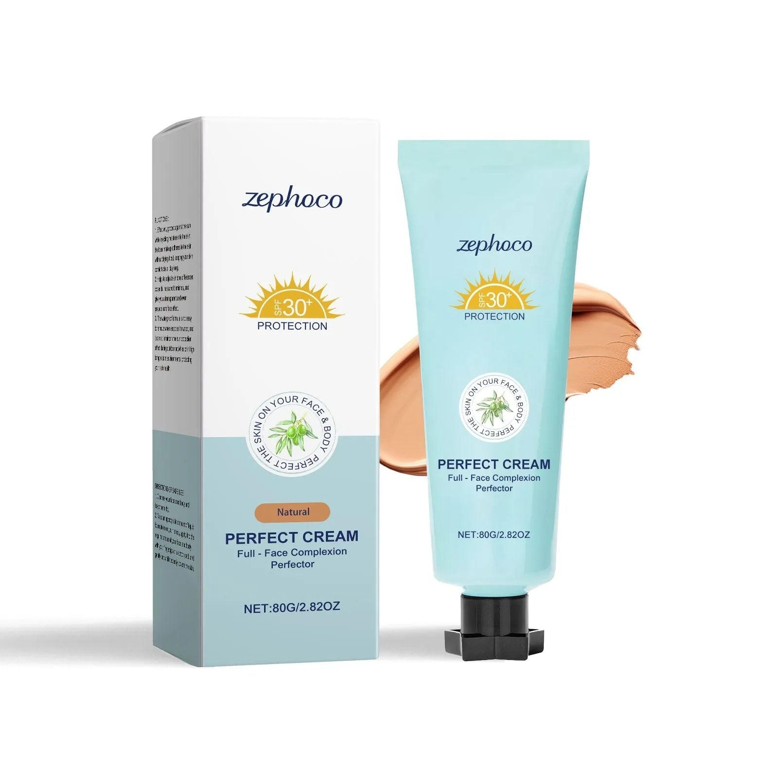 Curdling sunscreen moisturising liquid foundation bottle in Dark Skin, Ivory White, and Natural colour shades