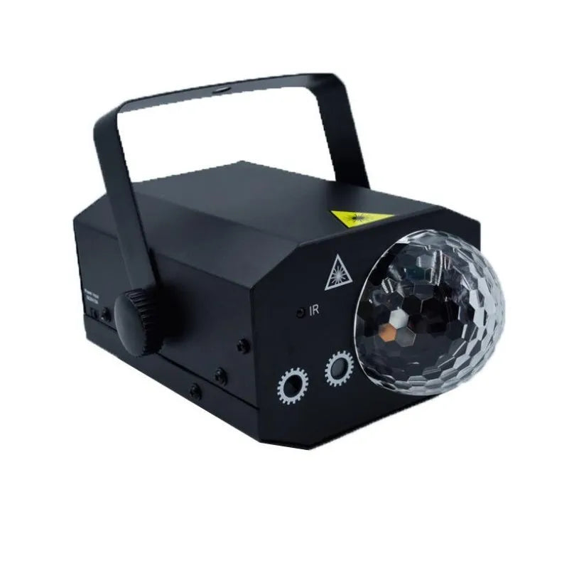 LED laser magic fan projection lamp in black or white with green and red laser effects