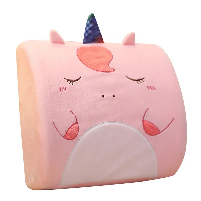 Cartoon memory foam seat back cushion with removable inner core and embroidery designs